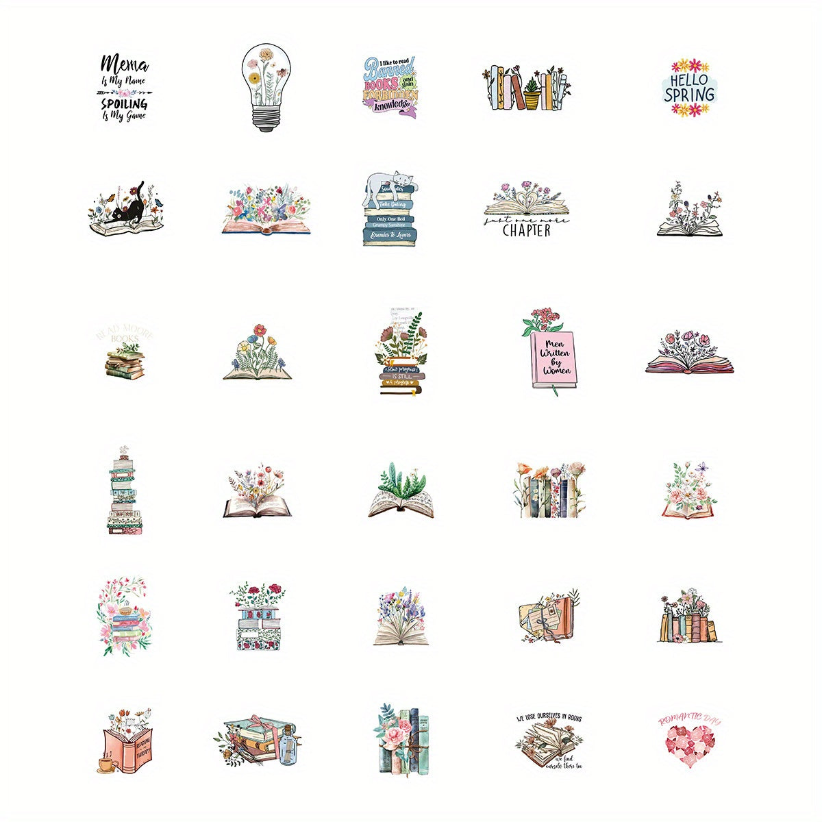 30 Pcs American Retro Style Flower/Sticker for Albums Diaries 14+