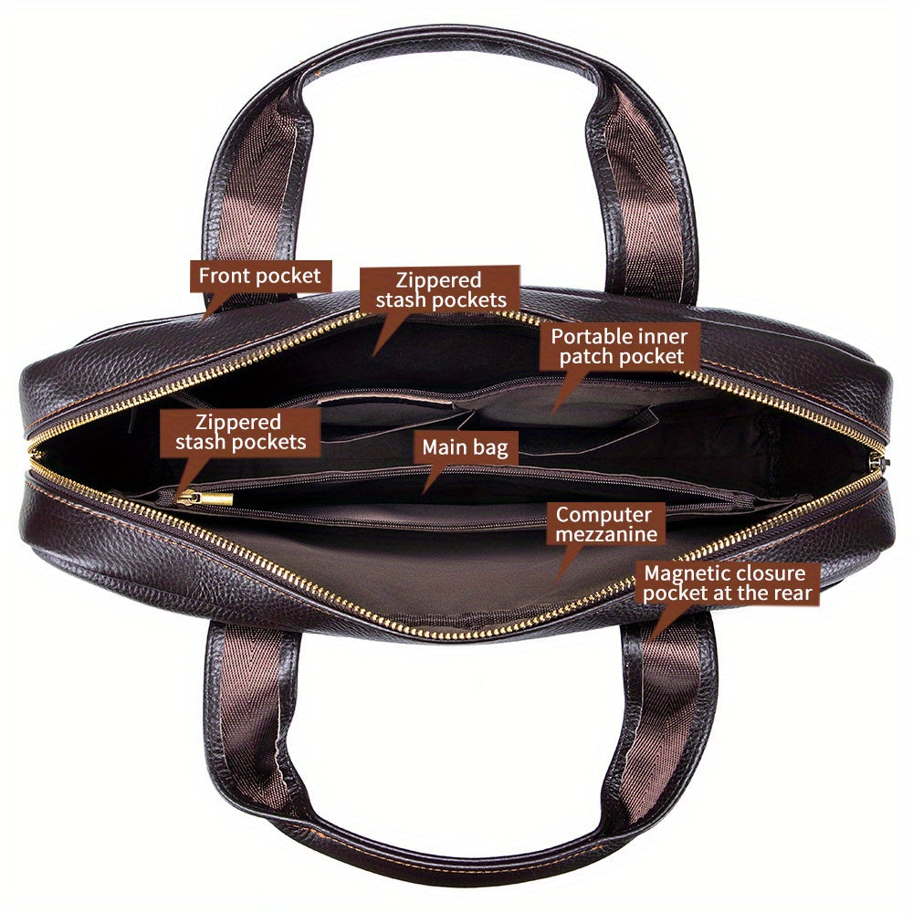 Men's Genuine Leather Briefcase Computer Bag