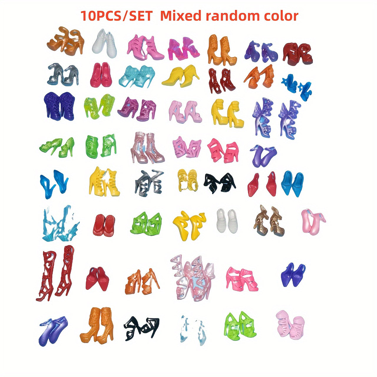 Colorful High Heel Sandals for 29 BJD Dolls Dollhouse Accessory