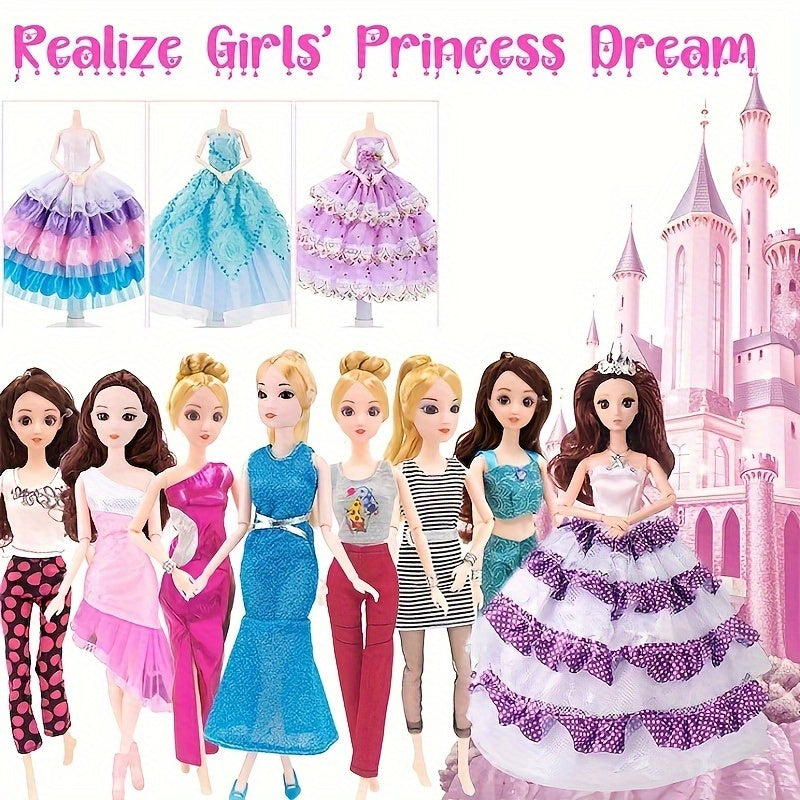 50-Piece Doll Clothes Set for 11.5 Inch Dolls - Dresses, Outfits