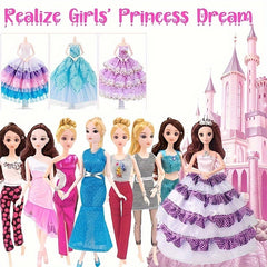 50-Piece Doll Clothes Set for 11.5 Inch Dolls - Dresses, Outfits