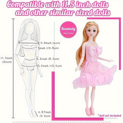 50-Piece Doll Clothes Set for 11.5 Inch Dolls - Dresses, Outfits