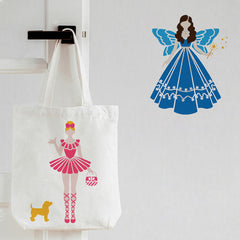 12pcs Princess Themed Plastic Stencil Set for Crafts & Art Projects