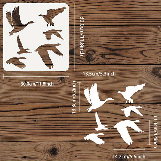 Bird Pattern Stencil for DIY Scrapbooking & Crafts - 30cm Square