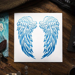 PVC Wing Stencil Template for DIY Scrapbooking Photo Album 30x30cm