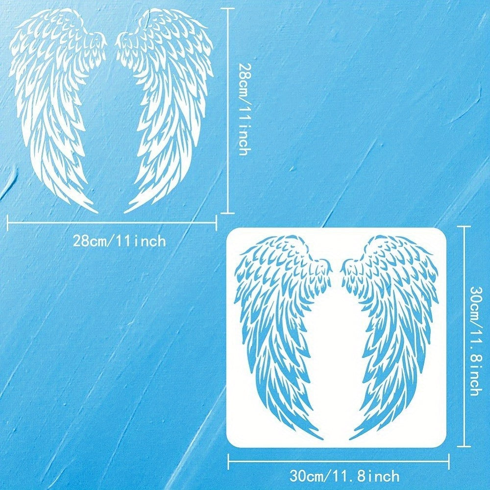 PVC Wing Stencil Template for DIY Scrapbooking Photo Album 30x30cm