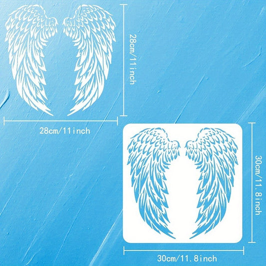 PVC Wing Stencil Template for DIY Scrapbooking Photo Album 30x30cm