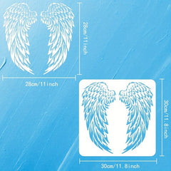 PVC Wing Stencil Template for DIY Scrapbooking Photo Album 30x30cm