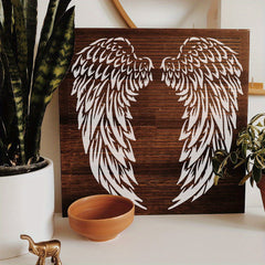 PVC Wing Stencil Template for DIY Scrapbooking Photo Album 30x30cm