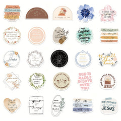 50pcs Bible Quotes Stickers Waterproof Stickers for Phone Case Laptop