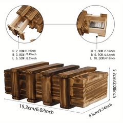 Large 3D Wooden Puzzle Box with Secure Compartment