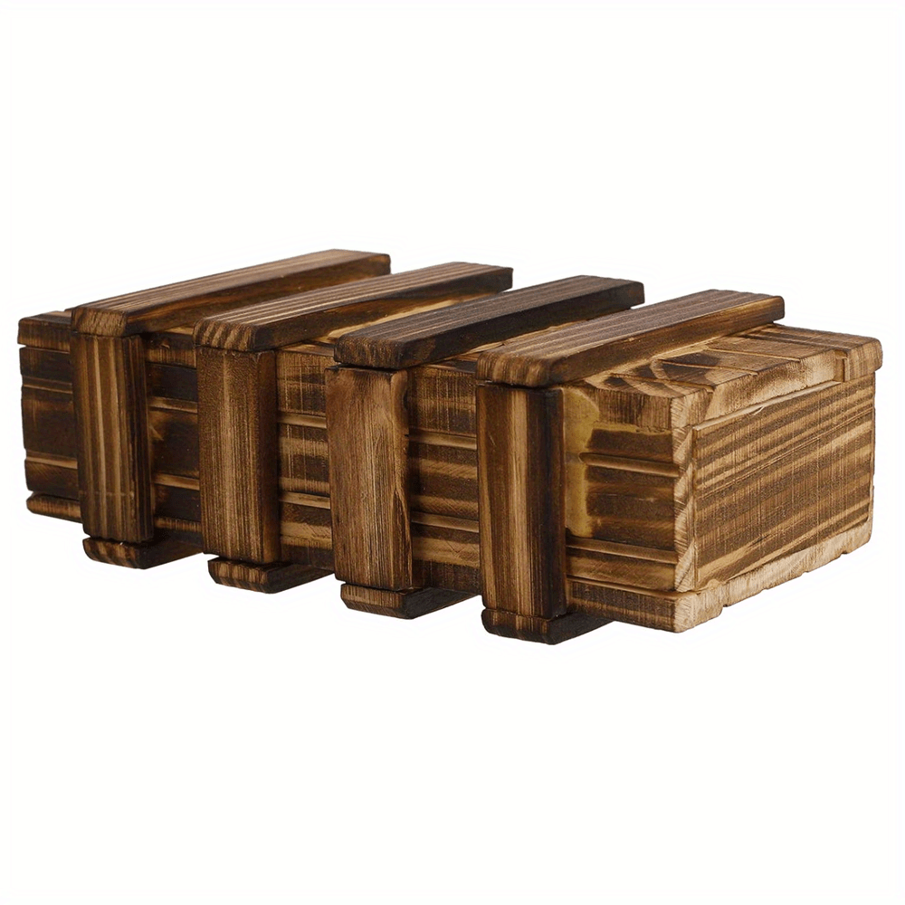 Large 3D Wooden Puzzle Box with Secure Compartment