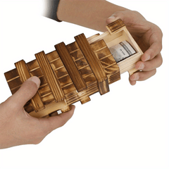 Large 3D Wooden Puzzle Box with Secure Compartment