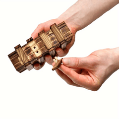 Large 3D Wooden Puzzle Box with Secure Compartment