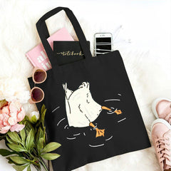 Large Canvas Tote Bag with Minimalist Print for Shopping & Travel