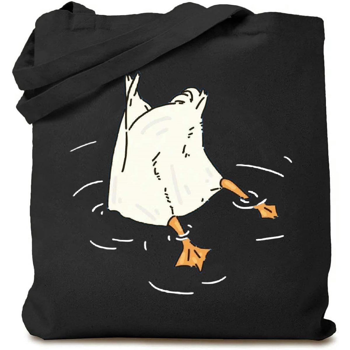 Large Canvas Tote Bag with Minimalist Print for Shopping & Travel