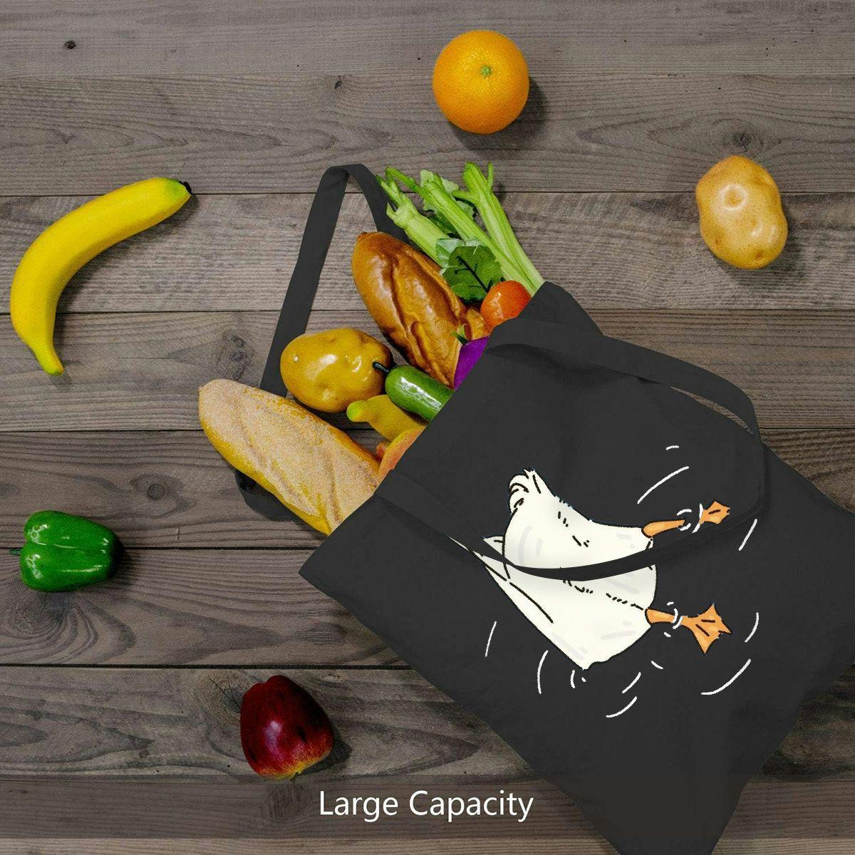 Large Canvas Tote Bag with Minimalist Print for Shopping & Travel