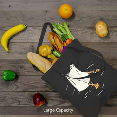 Large Canvas Tote Bag with Minimalist Print for Shopping & Travel