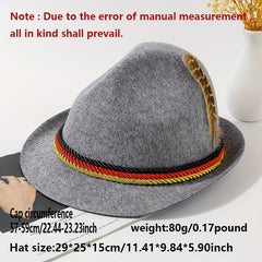 Vintage Gray Fedora Cap Lightweight Unisex Jazz Hat
