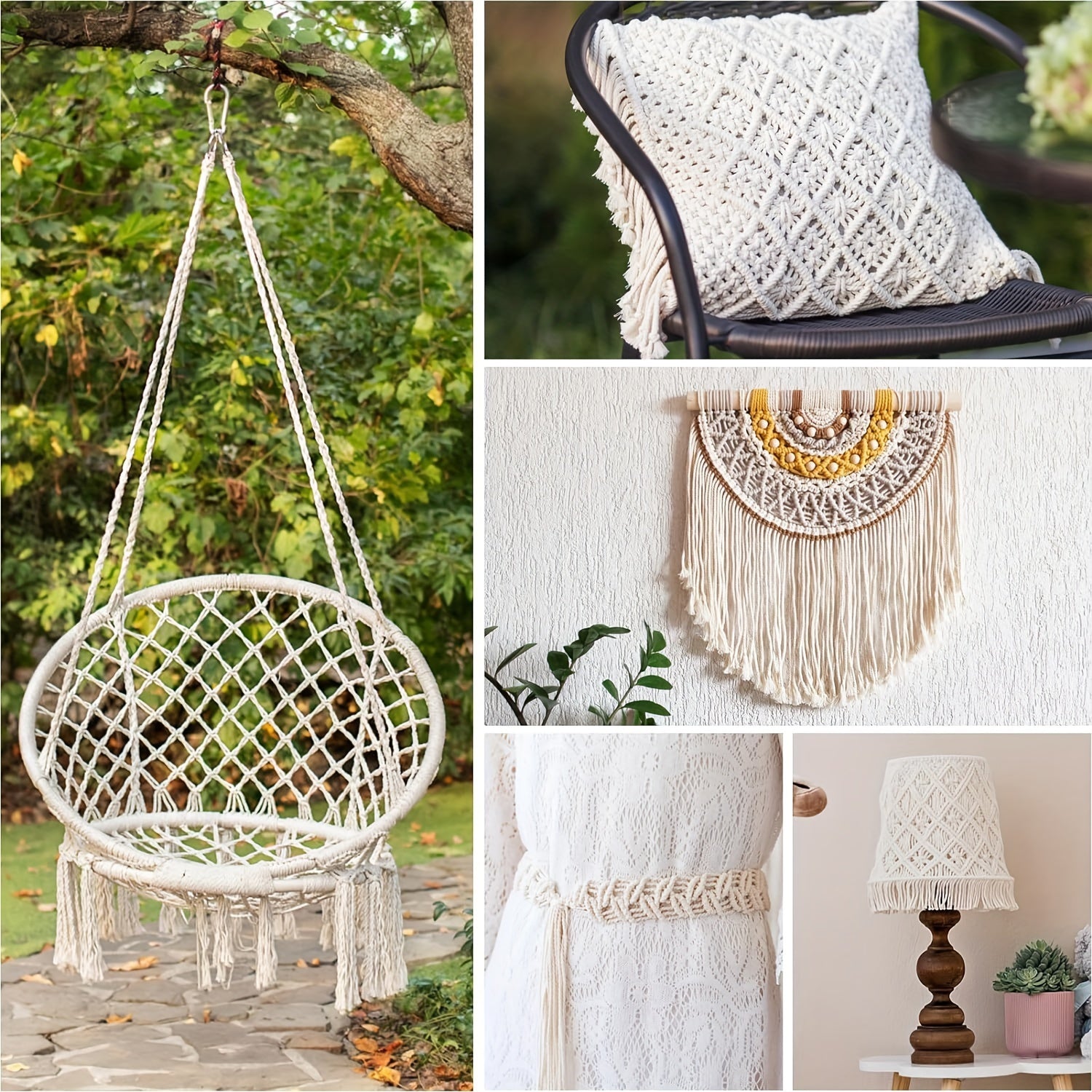 Natural Cotton Tassel Rope 3mm X 109 - Soft Twisted Flower Rope