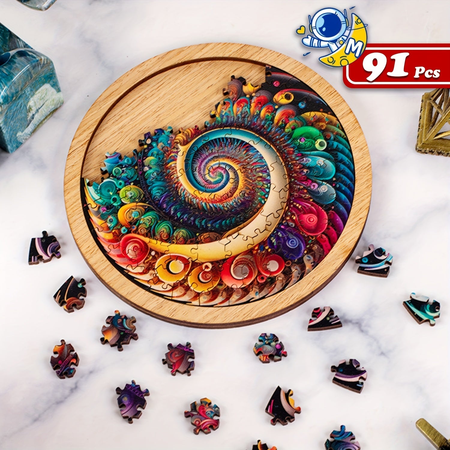Wooden Puzzle Collection: 100 Cats, 101 Flowers, 91 Dopamine Boosters