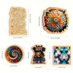 Wooden Puzzle Collection: 100 Cats, 101 Flowers, 91 Dopamine Boosters