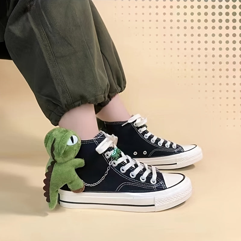 Cartoon Dinosaur High Top Canvas Shoes for Women