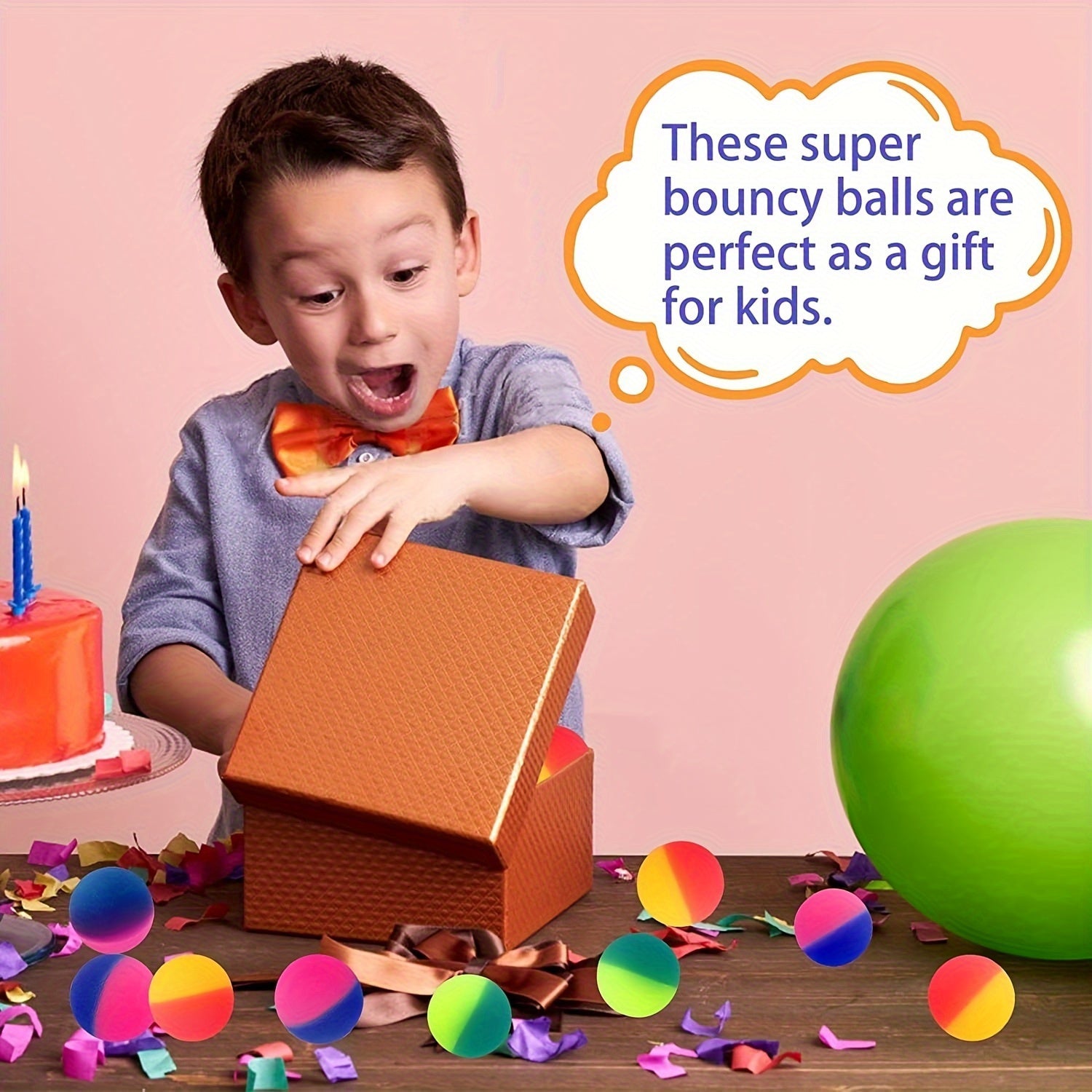 10 Mini Rainbow Bouncy Balls for Kids Party Favors