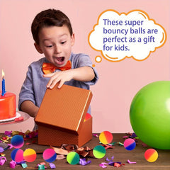 10 Mini Rainbow Bouncy Balls for Kids Party Favors