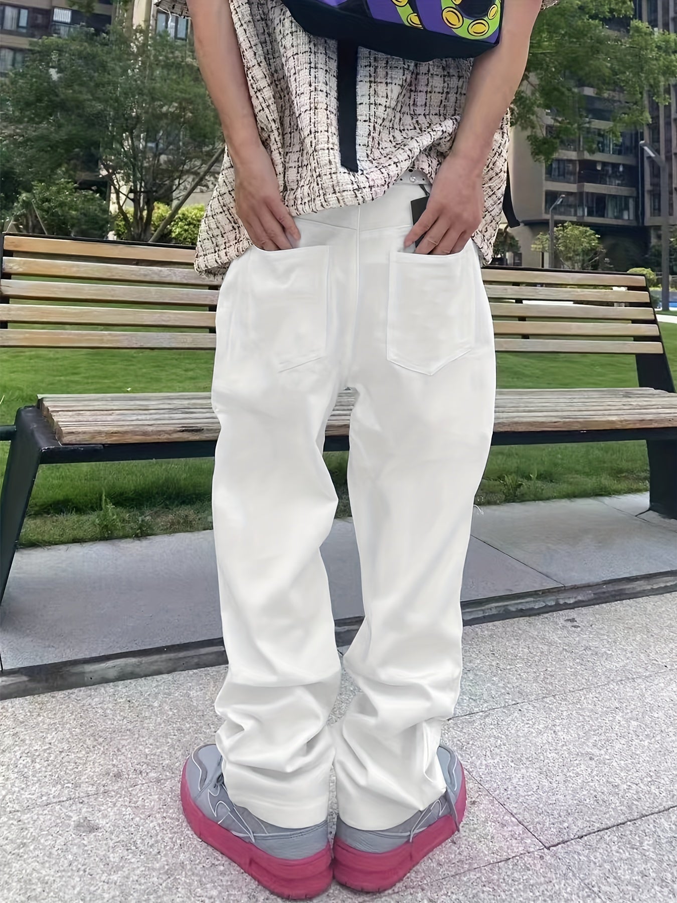Wide Leg Jeans Men s Casual Street Style Baggy Jeans With Pockets