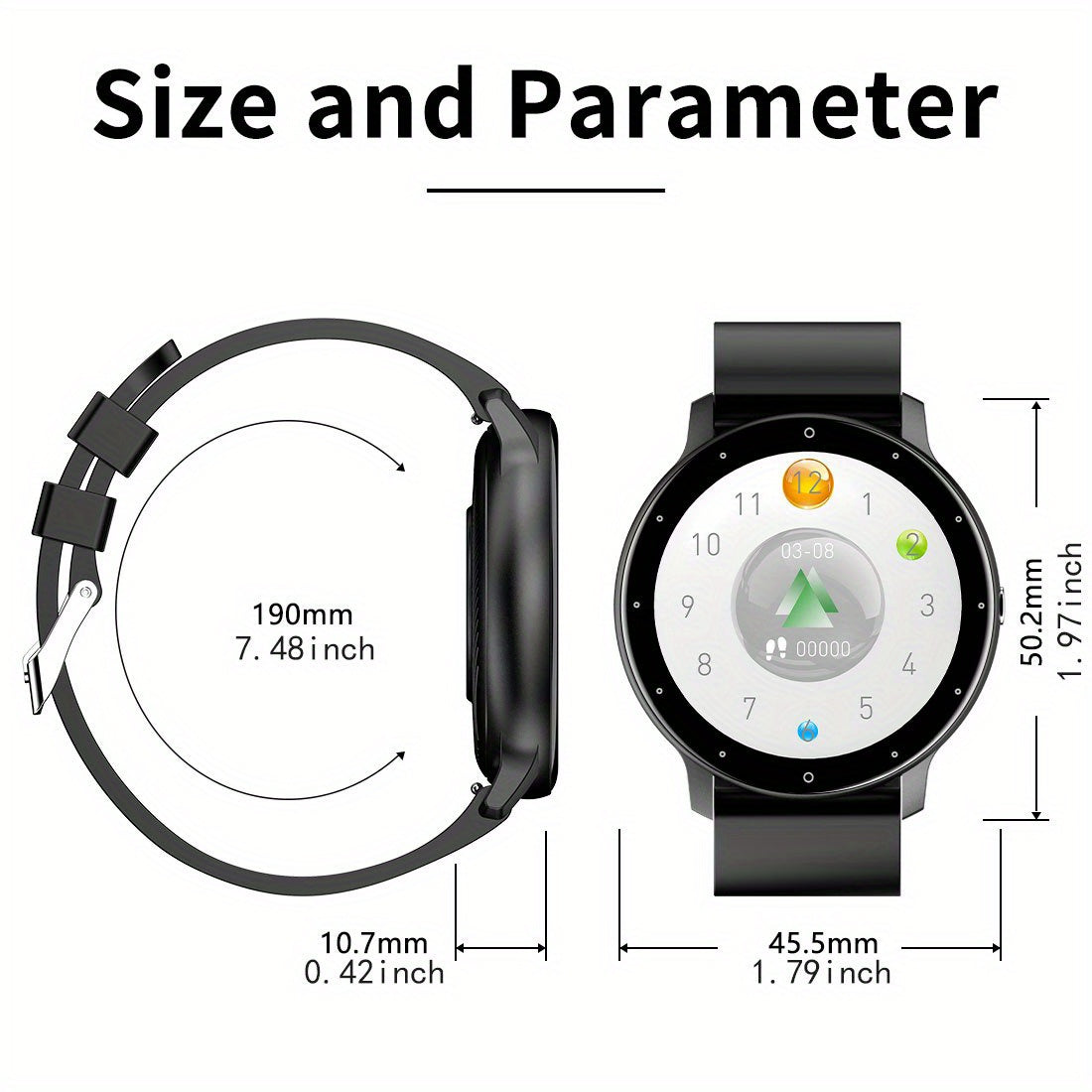 LIGE Smart Watch 3 Touch Screen AI Voice Alarm IP67 Sport Mode