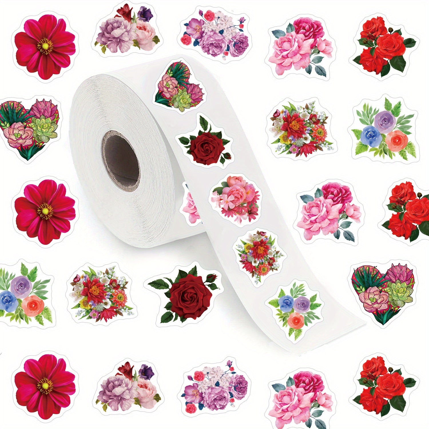 500pcs Flower Rose Stickers for Water Bottle Skateboard Laptop Phone