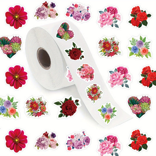 500pcs Flower Rose Stickers for Water Bottle Skateboard Laptop Phone