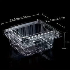 50pcs Plastic Flip Top Takeout Tray Disposable To Go Container