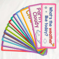 Weather Flashcards Educational 16pcs English Words Learning Kids Toy