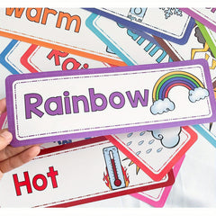Weather Flashcards Educational 16pcs English Words Learning Kids Toy