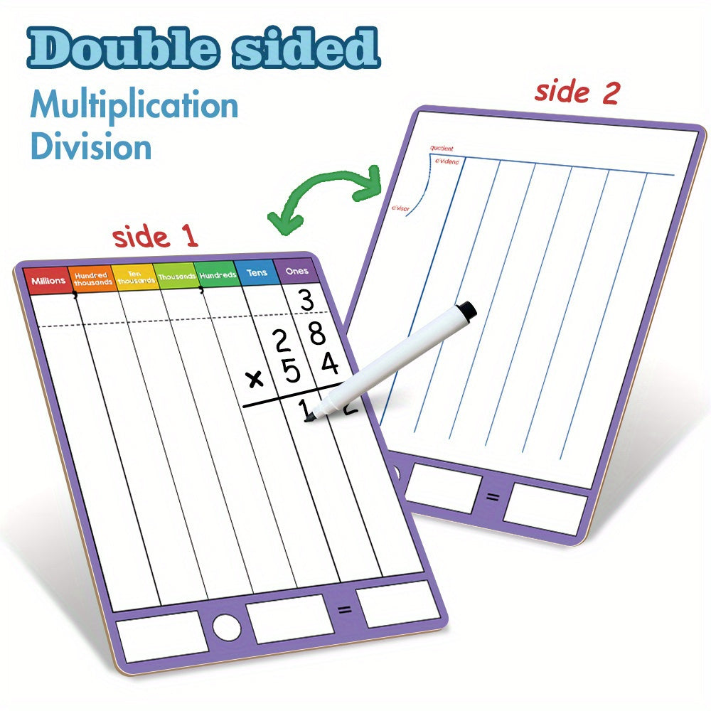 Double Sided Multiplication & Division Chart Whiteboard Colorful Math Tool