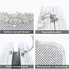 Rhinestone Evening Clutch Crossbody Bag