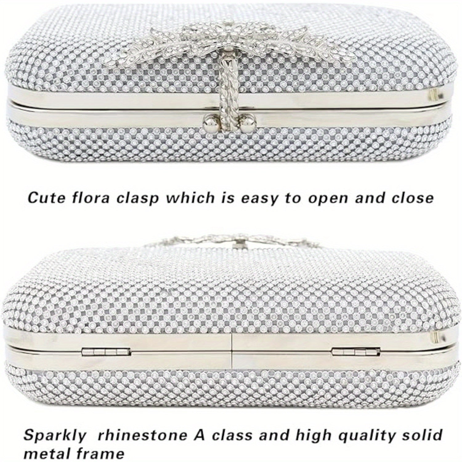 Rhinestone Evening Clutch Crossbody Bag