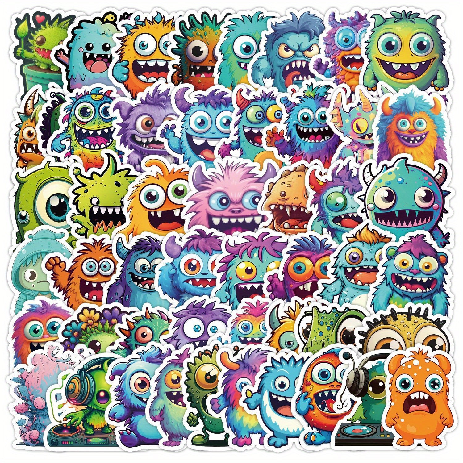 50pcs Little Monster Waterproof Vinyl Stickers for Water Bottle Laptop Phone
