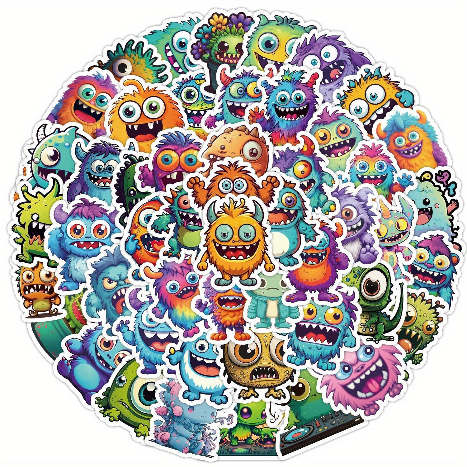 50pcs Little Monster Waterproof Vinyl Stickers for Water Bottle Laptop Phone