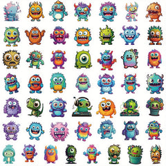 50pcs Little Monster Waterproof Vinyl Stickers for Water Bottle Laptop Phone