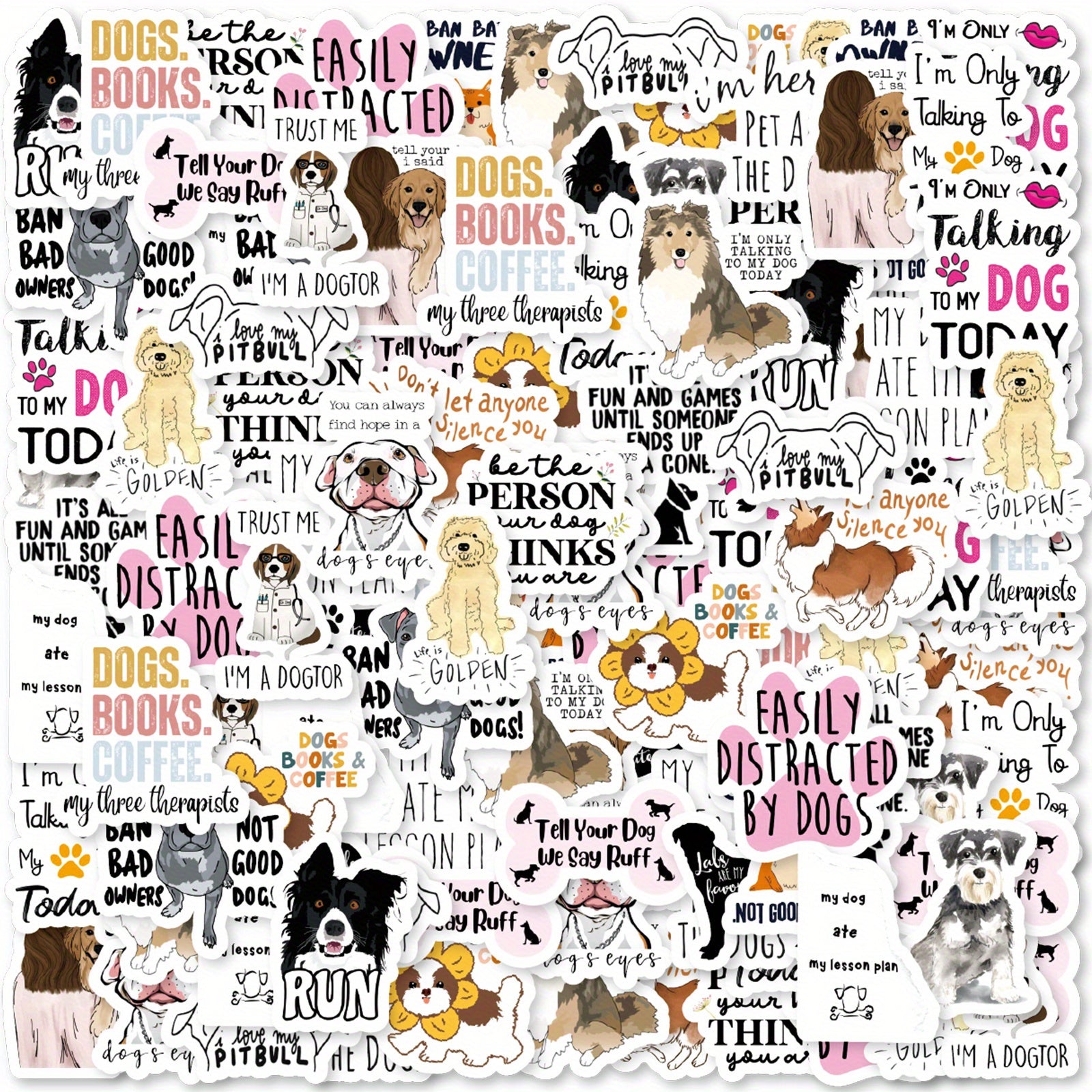 Dog Quote Vintage Stickers Waterproof Decals for Water Bottles Laptops