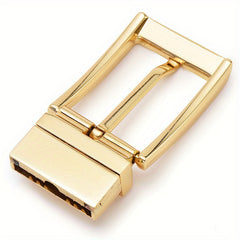 Golden Belt Buckle 360 Rotating Closure Smooth Pivot Metallic Finish