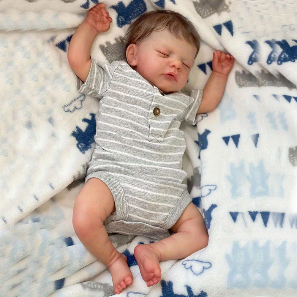 Realistic 45Cm 17 7 Inches Newborn Girl Reborn Doll with 3D Painted Skin