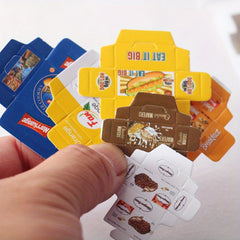 6pcs Mini Snack Packaging Boxes Statue Figurines