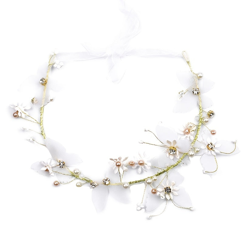 Butterfly Pearl Bride Hairbands Wedding Headband Hair Accessories Bridal Tiara
