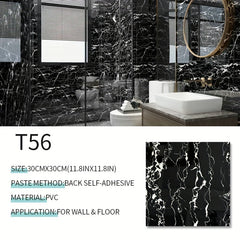 10pcs Marble Floor Stickers Waterproof Bathroom Decals 30