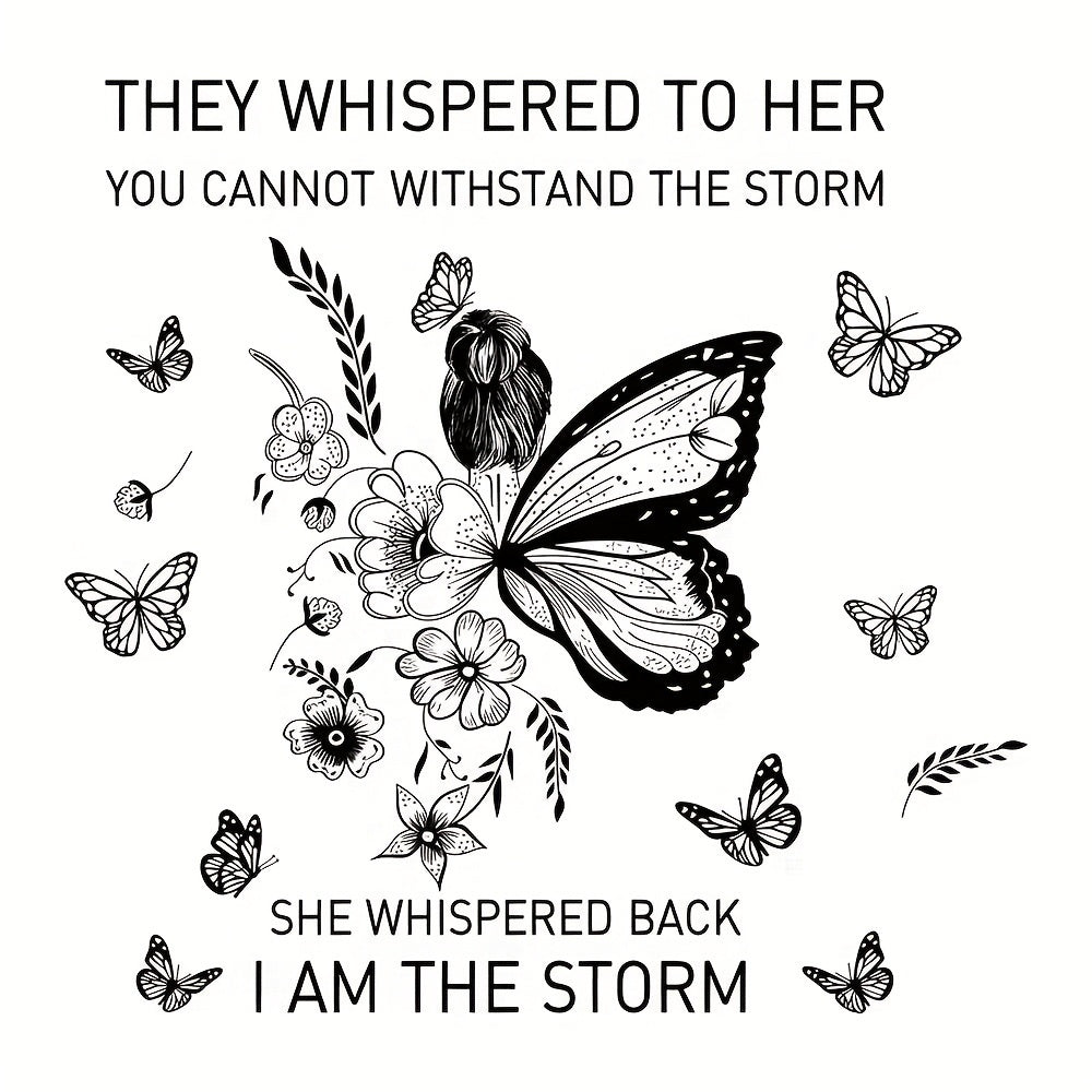 Butterfly Girl Wall Sticker Self Adhesive PVC Decal for Home Decor