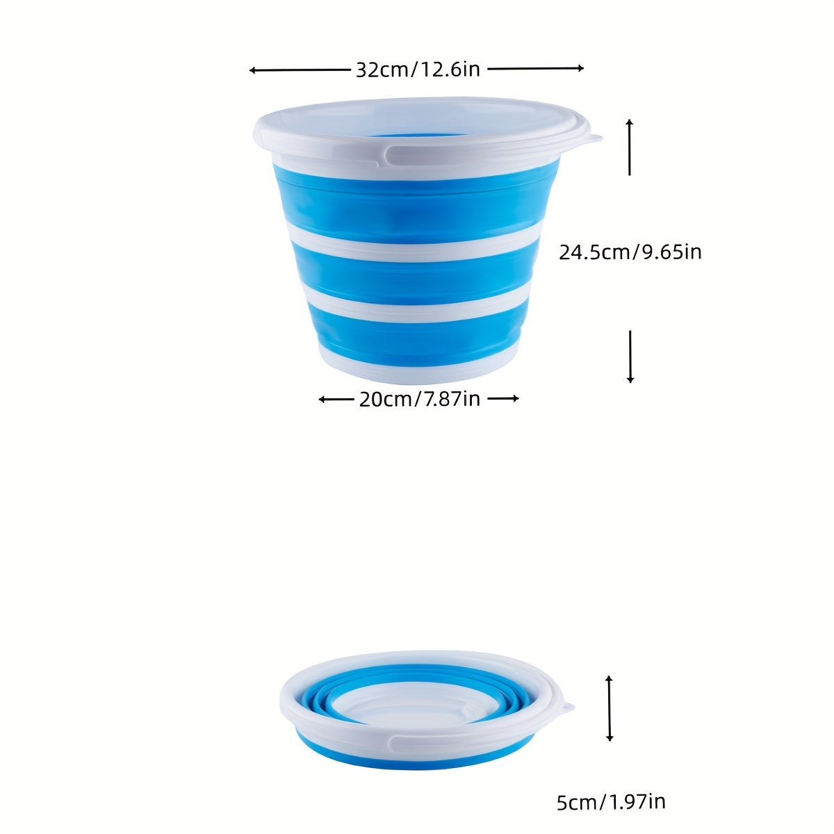 Plastic Foldable Bucket Home Water Bucket Camping Fishing Large Capacity